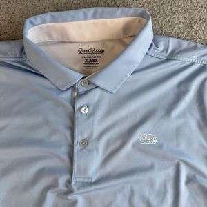 S Good Good Golf Shirt Mens XL Blue Polo Short Sleeve Stretch Performance Logo